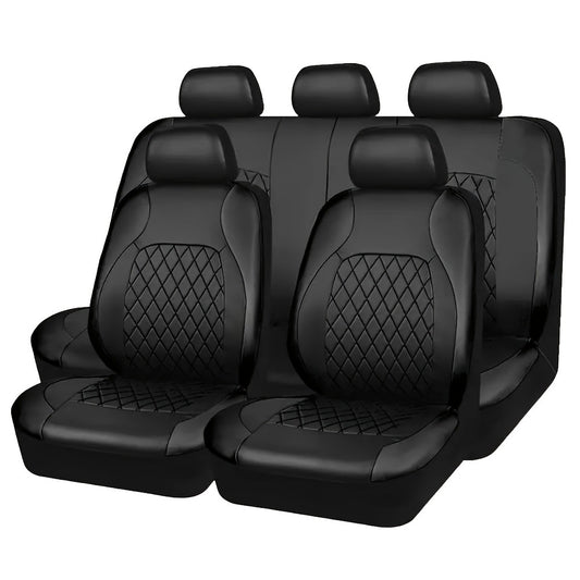Universal Quilted Leather Car Seat Cover Set