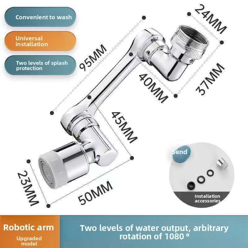 Universal Swivel Faucet All-Copper Mechanical Arm