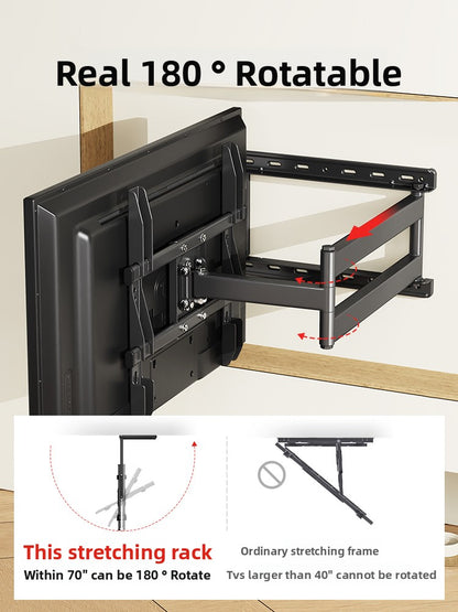 Universal TV Wall Mount Bracket with 180-Degree Rotation and Telescopic Arms