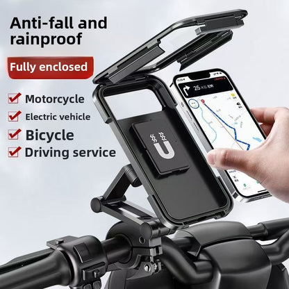 Universal Waterproof Shockproof Motorcycle Phone Holder with Charging
