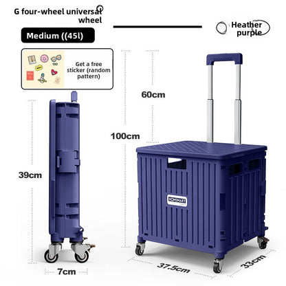 Universal wheel plastic trolley