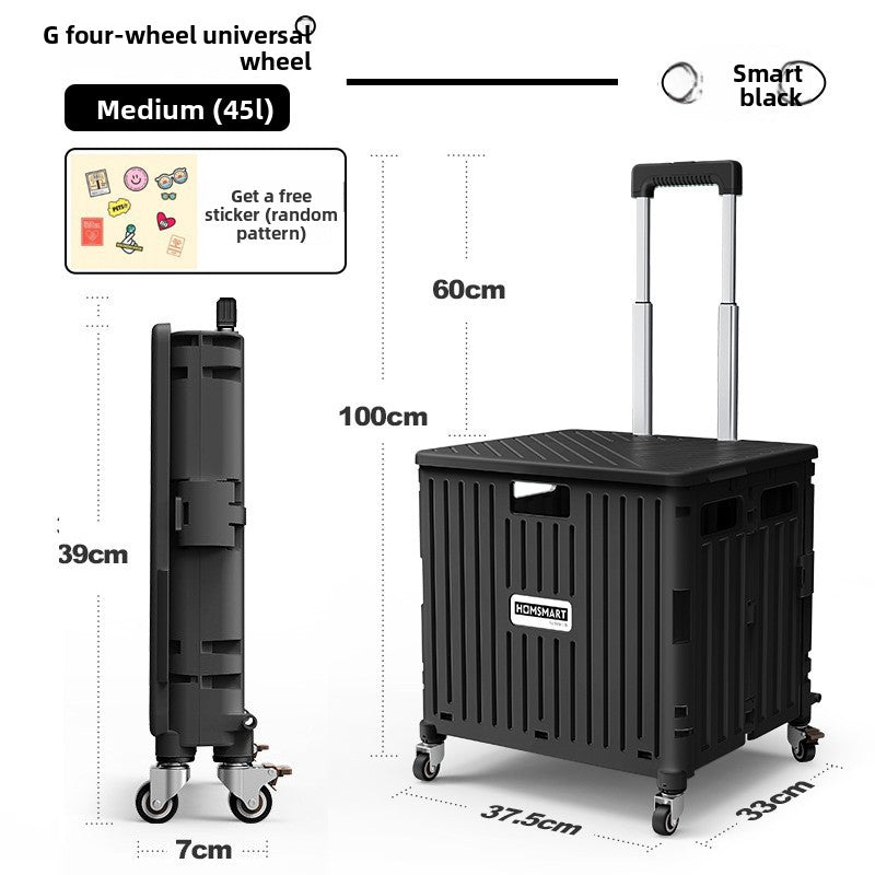 Universal wheel plastic trolley