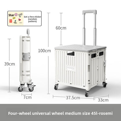 Universal wheel plastic trolley