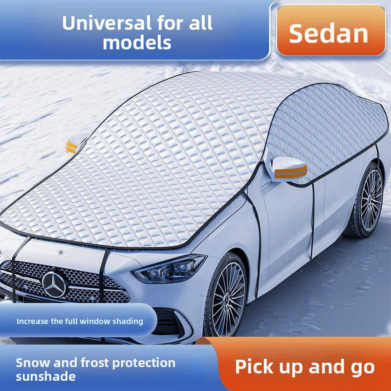 Universal Winter Snow Shield, Snow and Frost Protection, Car Front Glass Sunshade, Sun Protection Half Car Cover