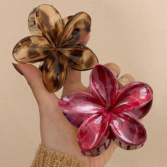 Marble plumeria pink green