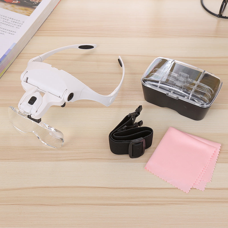 Upgraded Head-Mounted LED Magnifier with Interchangeable Lenses
