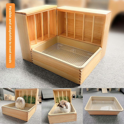 Upgraded Pet Grass Rack and Toilet Combo for Small Animals