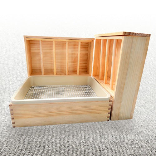 Upgraded Pet Grass Rack and Toilet Combo for Small Animals