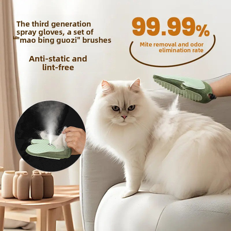 Upgraded Spray Pet Hair Removal Gloves