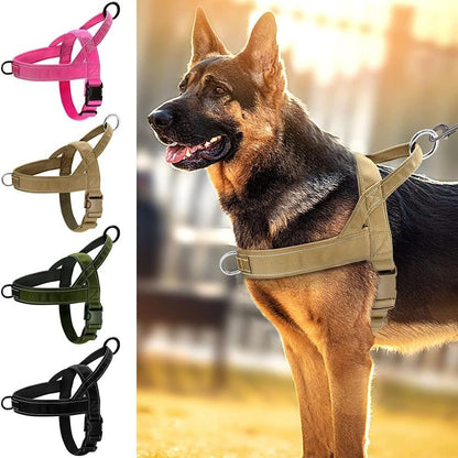 Upgraded Tactical Dog Harness with Collar and Leash Attachment