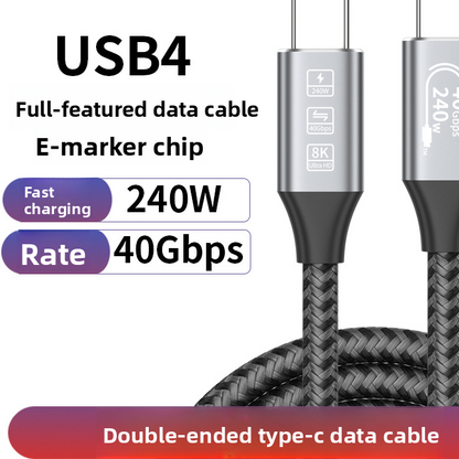 USB4 Type-C Fast Charging Data Cable