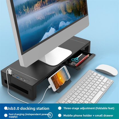 USB 3.0 Monitor Stand with RGB Light and Drawer