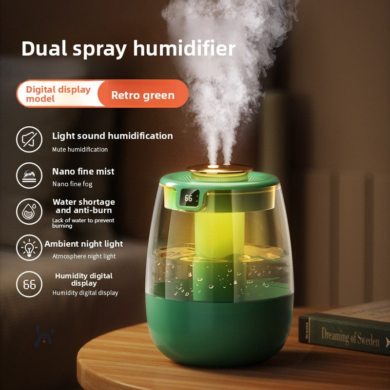 USB Air Humidifier with Dual Spray and UV Sterilization