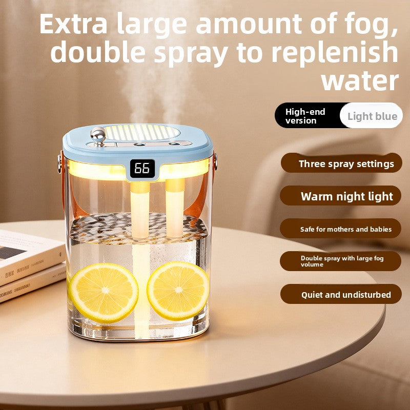 USB Air Humidifier with Dual Spray and UV Sterilization
