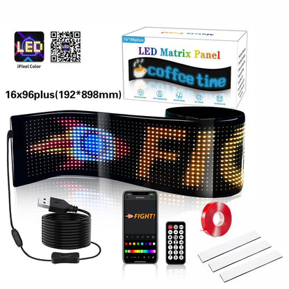 USB Bluetooth Flexible LED Car Display Screen