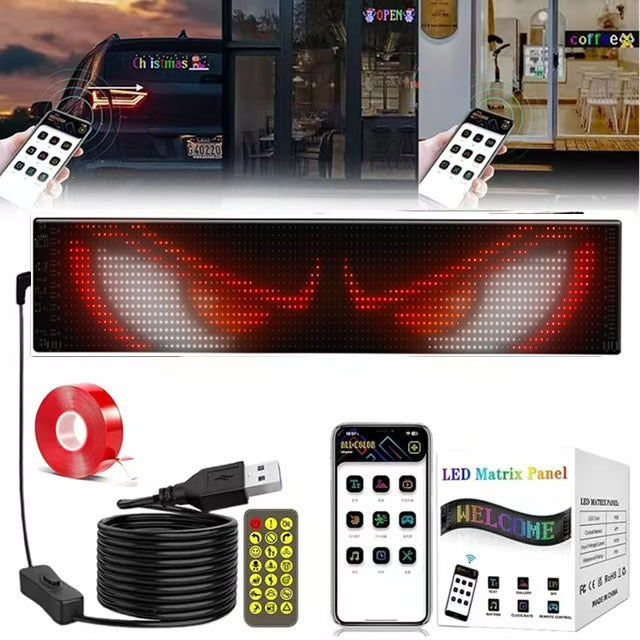 USB Bluetooth Flexible LED Car Display Screen