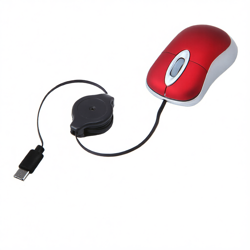 USB-C Wired Retractable Portable Mouse