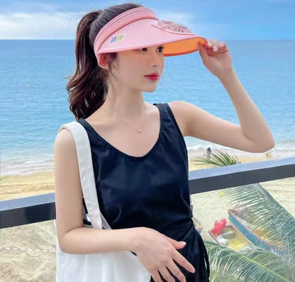 USB Charging Fan Sun Hat Adjustable Brim Summer Unisex