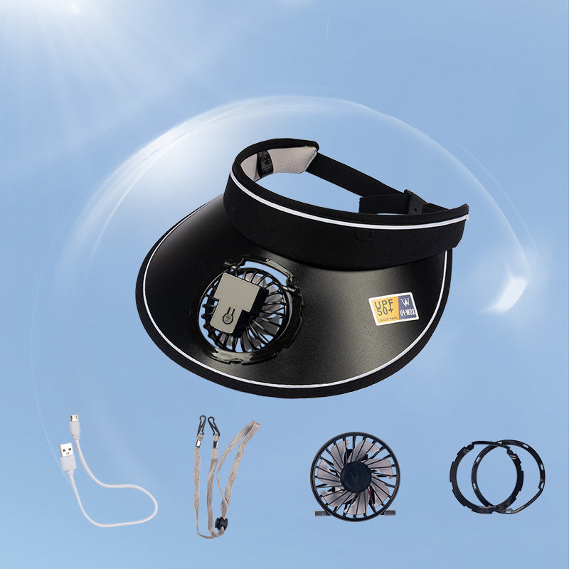 USB Charging Fan Sun Hat Adjustable Brim Summer Unisex