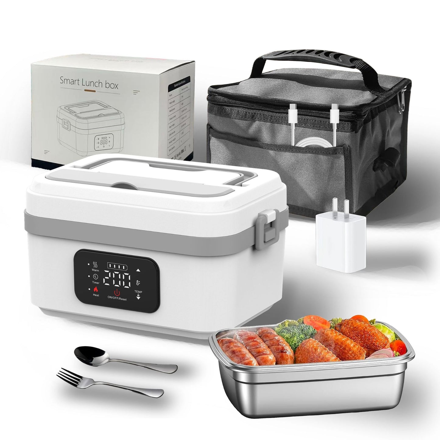 USB Charging Insulation Lunch Box with Wireless Heating