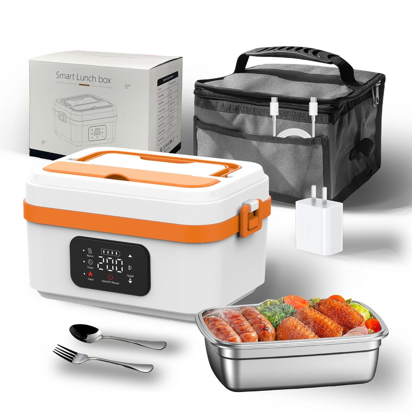 USB Charging Insulation Lunch Box with Wireless Heating