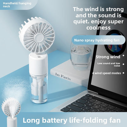 Usb charging portable hydrating mini fan