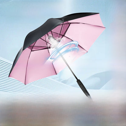 USB Charging Sun Umbrella with Cooling Fan