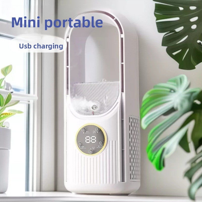 USB Desktop Bladeless Fan with Humidifier
