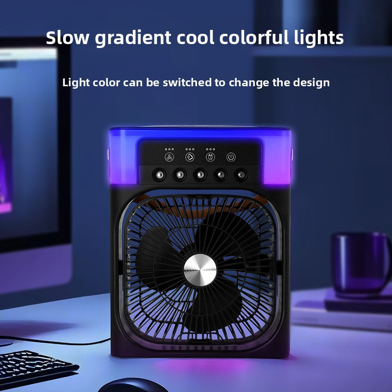 USB Desktop Humidifying Fan with Colorful Lights