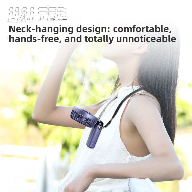 USB Digital Display Foldable Handheld Fan with Phone Holder