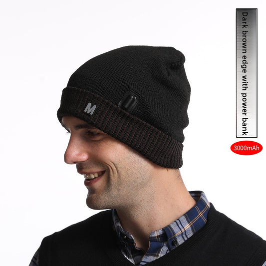 USB Electric Heating Winter Cap with Foldable Brim