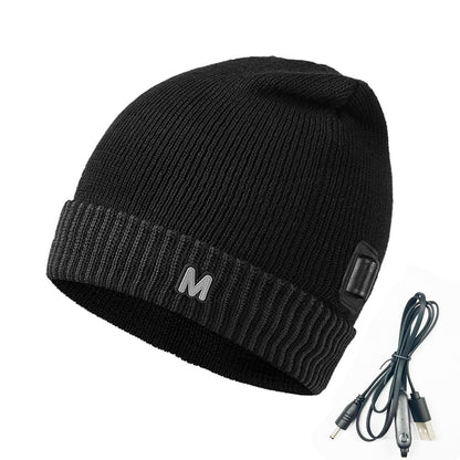 USB Electric Heating Winter Cap with Foldable Brim