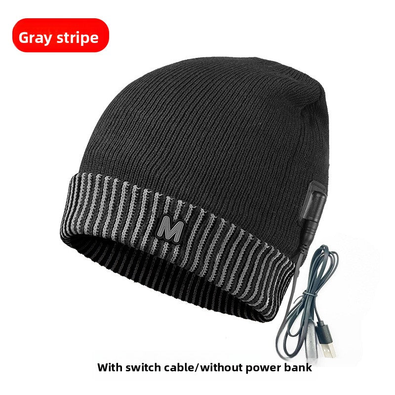 USB Electric Heating Winter Cap with Foldable Brim