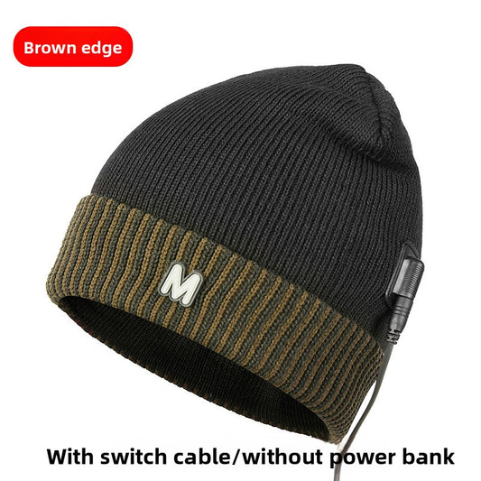 USB Electric Heating Winter Cap with Foldable Brim