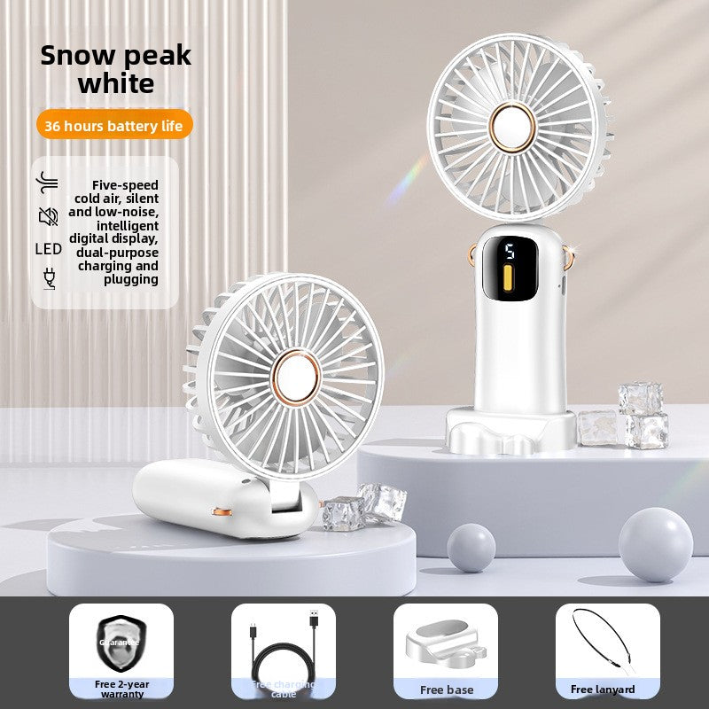 USB Handheld Fan Digital Display Small Fan