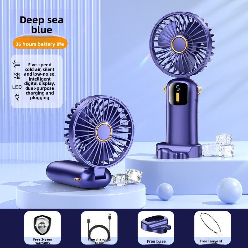 USB Handheld Fan Digital Display Small Fan