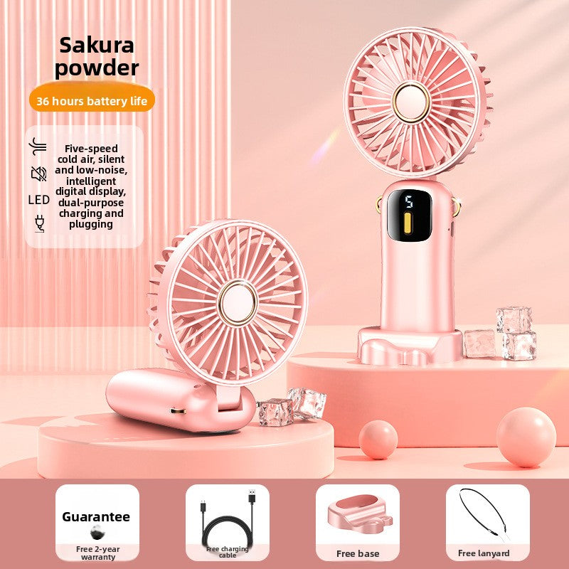 USB Handheld Fan Digital Display Small Fan