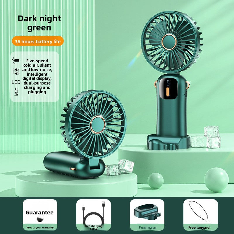 USB Handheld Fan Digital Display Small Fan