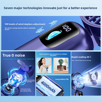 USB Handheld Fan Digital Display Small Fan