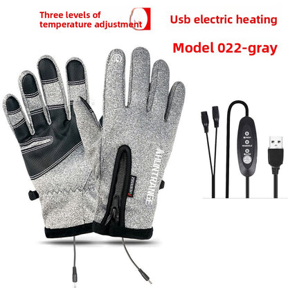 USB Heated Gloves Windproof Waterproof Reflective
