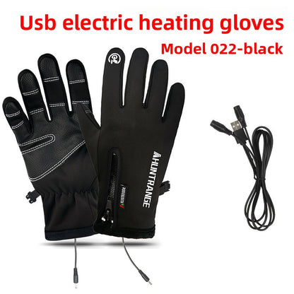 USB Heated Gloves Windproof Waterproof Reflective