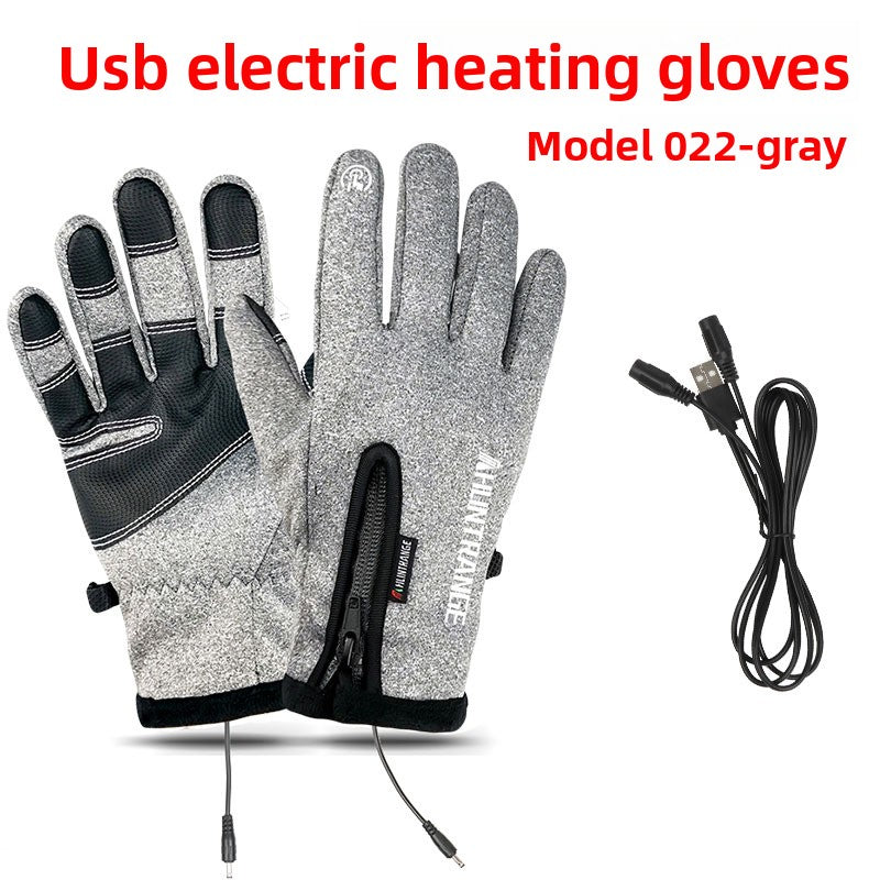 USB Heated Gloves Windproof Waterproof Reflective