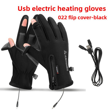 USB Heated Gloves Windproof Waterproof Reflective