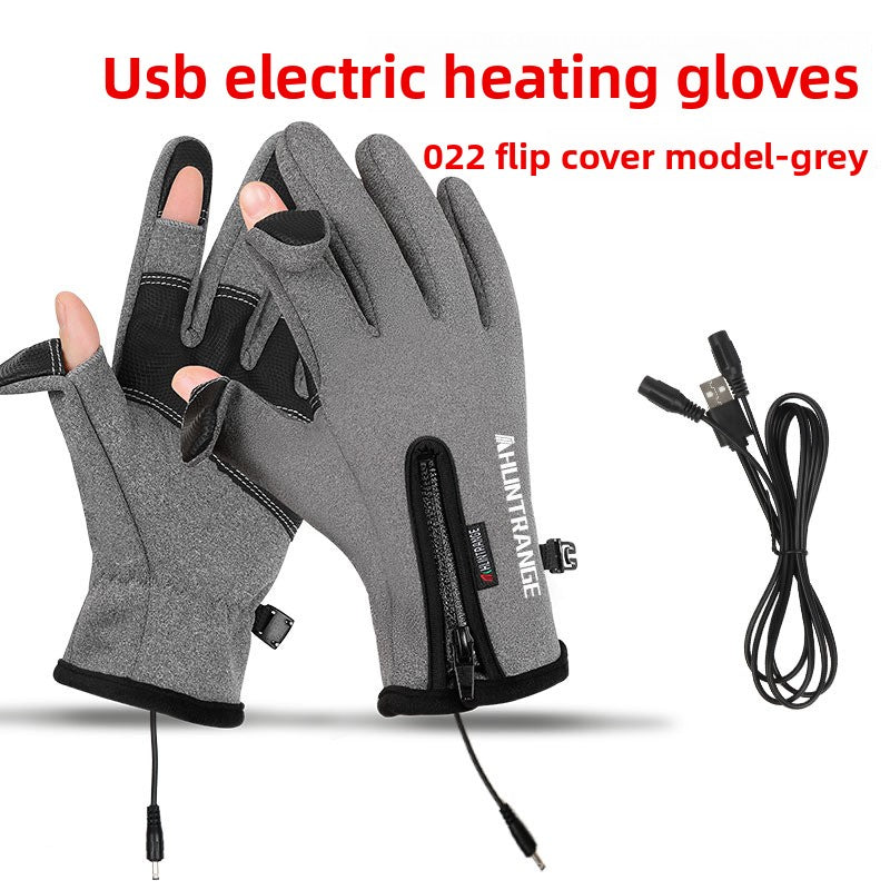 USB Heated Gloves Windproof Waterproof Reflective