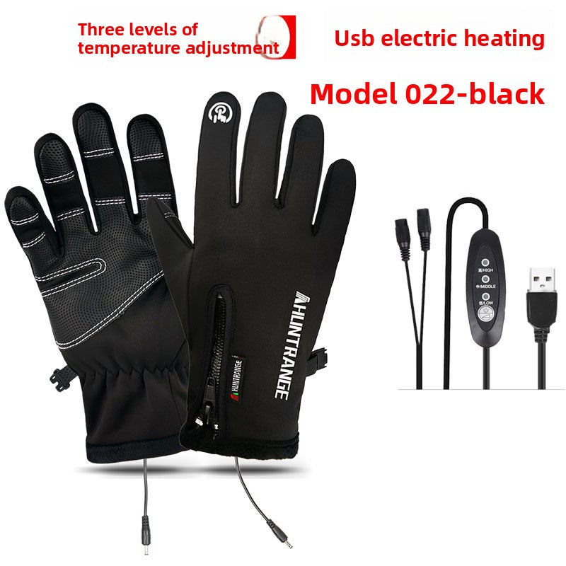 USB Heated Gloves Windproof Waterproof Reflective