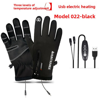 USB Heated Gloves Windproof Waterproof Reflective