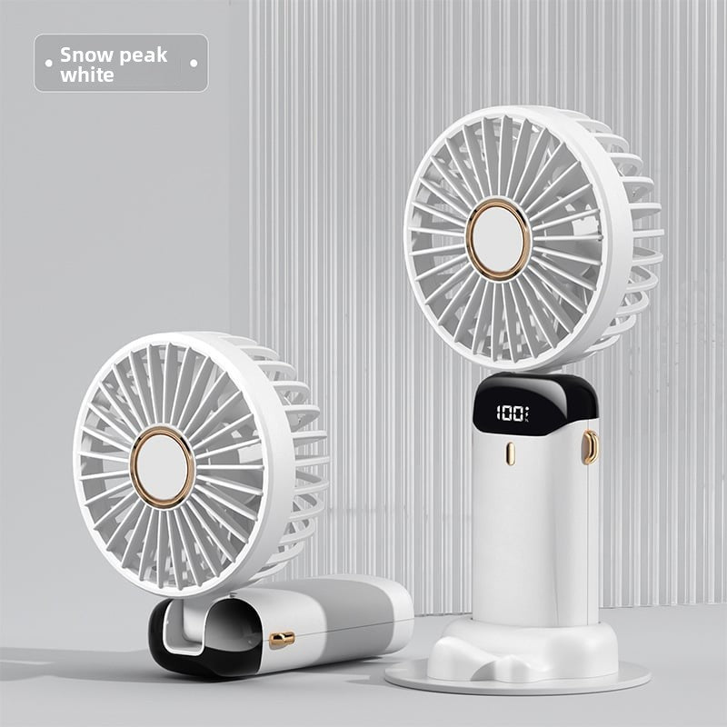 USB Portable Handheld Fan – Foldable Mini Neck Fan with Digital Display & Aroma Function