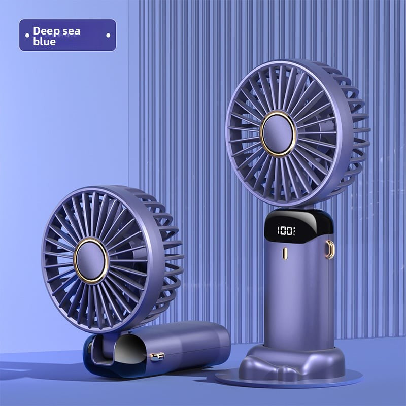 USB Portable Handheld Fan – Foldable Mini Neck Fan with Digital Display & Aroma Function