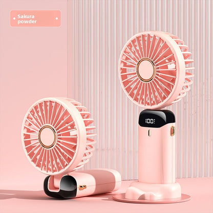 USB Portable Handheld Fan – Foldable Mini Neck Fan with Digital Display & Aroma Function
