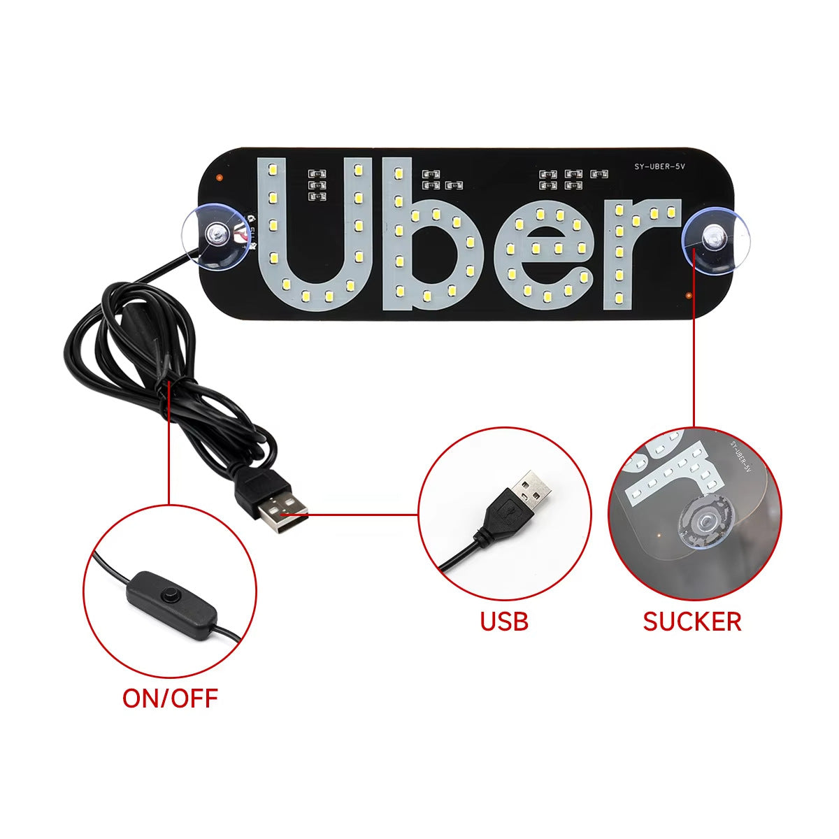 USB Powered LED Taxi Roof Light with Switch